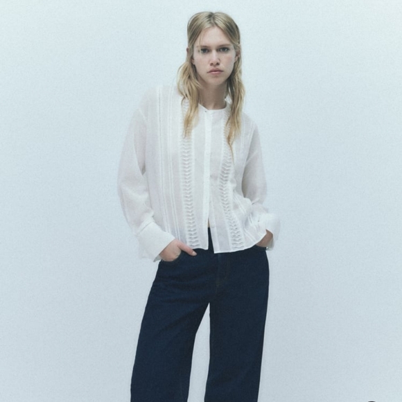 BLOUSE WITH ASYMMETRIC HEM SIZE L - Picture 5 of 11